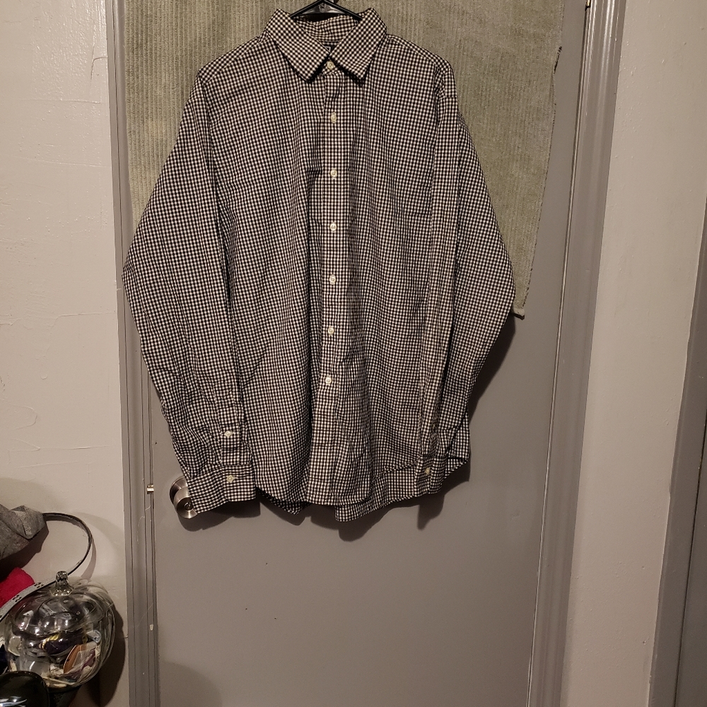 Polo By Ralph Lauren Long Sleeve Button up Dress 👔 Blk,White.Sz 17|XL